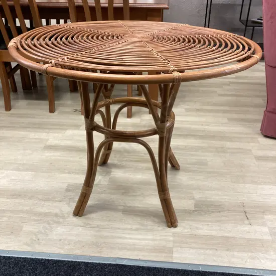 Cane Table With A Round Top. 72 x 91cm